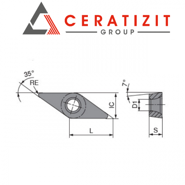 CERATİZİT VCMT-WM Elmas Tornalama Ucu - Görsel 2