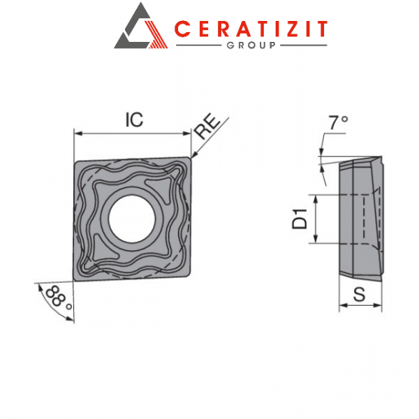 CERATİZİT XCET-FN Elmas Tornalama Ucu - Görsel 3